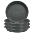thumbnail image 1 of Uxcell 6 piezas de platillo de plástico para plantas de 7" bandeja de goteo para macetas, gris-negro, 1 of 7