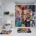 thumbnail image 2 of Lheaggik Cartoon Story 4 Pcs Bathroom Sets with Shower Curtain and Rugs, Waterproof Polyester Shower Curtain Sets with Hooks, 2 of 5
