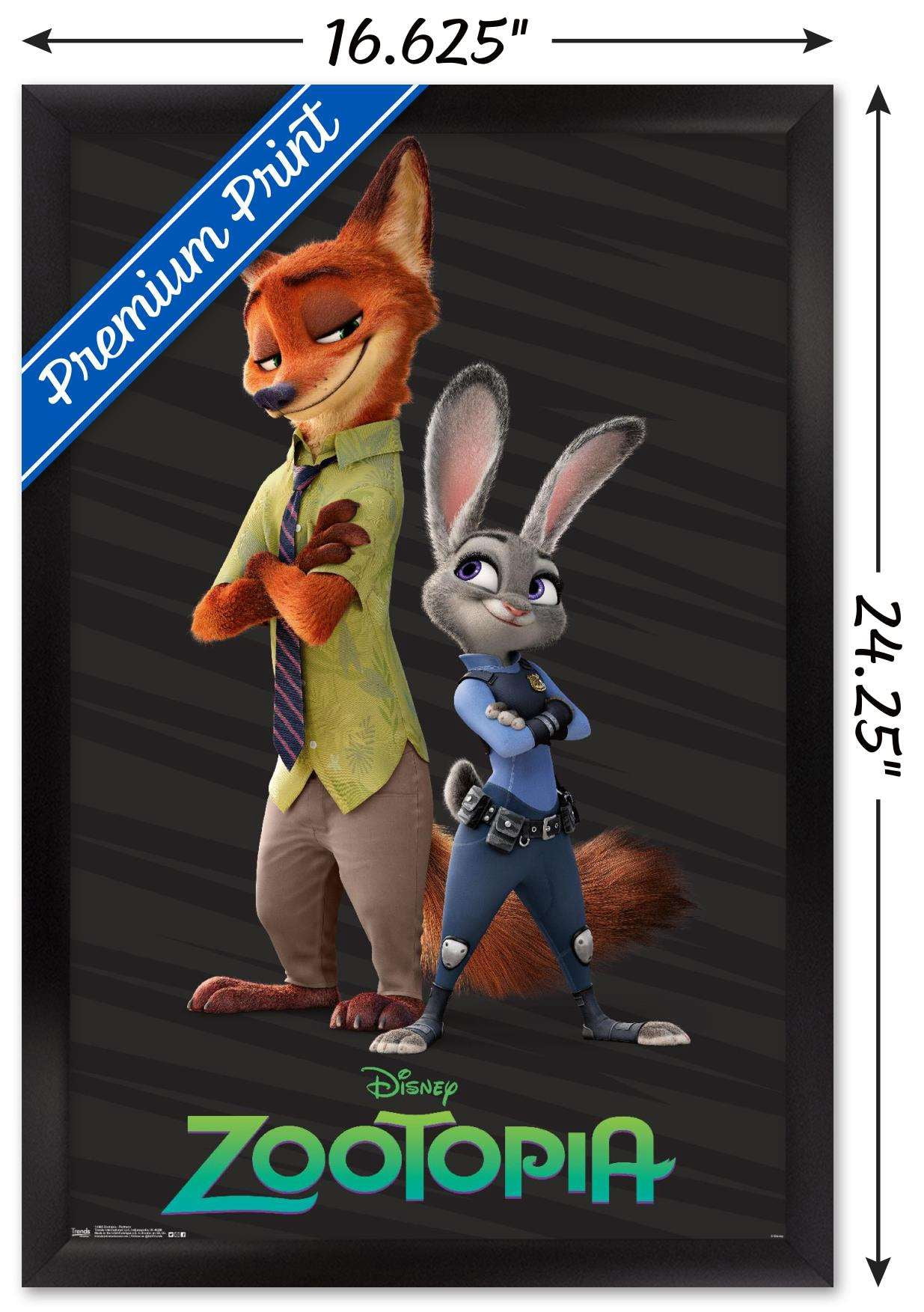 Disney Zootopia - Partners Wall Poster, 14.725" x 22.375", Framed