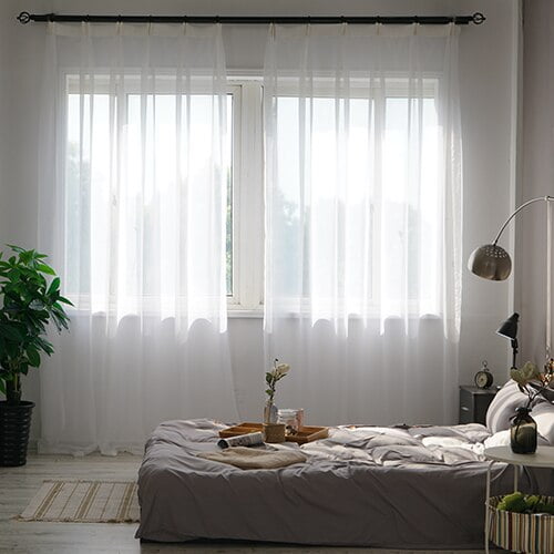LISM, cortinas transparentes de tul blanco sólido para decoración de sala de estar, cortinas para habitación, dormitorio, cocina, cortinas de Organza de gasa Tan Jianjun unisex