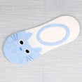 thumbnail image 1 of Under $5 Sock Slippers Blue Ladies Cotton Socks Cute Cat Pattern Slip Design Ladies Boat Socks, 1 of 3