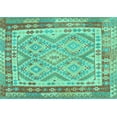 thumbnail image 1 of Ahgly Company Indoor Rectangle Southwestern Turquoise Blue Country Area Rugs, 2' x 4', 1 of 4