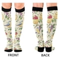 thumbnail image 4 of FORMRS Womens Knee High Socks Casual Long Thick Travel Daily Wear, 2 Pairs, Birds with Strawberries, 4 of 6