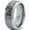 Grey Bevel Tungsten, variant on Tungsten Dad Typography Writing Band Ring 8mm Men Women Comfort Fit Gray Step Bevel Edge Brushed Polished