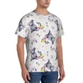 thumbnail image 2 of Bixox Men's Rabbit And Butterfly Printed Short Sleeve Skinny Athletic T-Shirt, 2 of 6