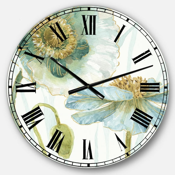DesignArt My Greenhouse Cottage Flowers II Large Wall Clock