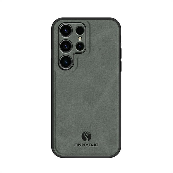 ELEHOLD Leather Case for Samsung Galaxy S22 Ultra,Slim Thin Lightweight Case All-Inclusive Camera Lens Protection Work with Magnetic Car Mount Holder Full Body Shockproof Anti-Scratch Case,Gray