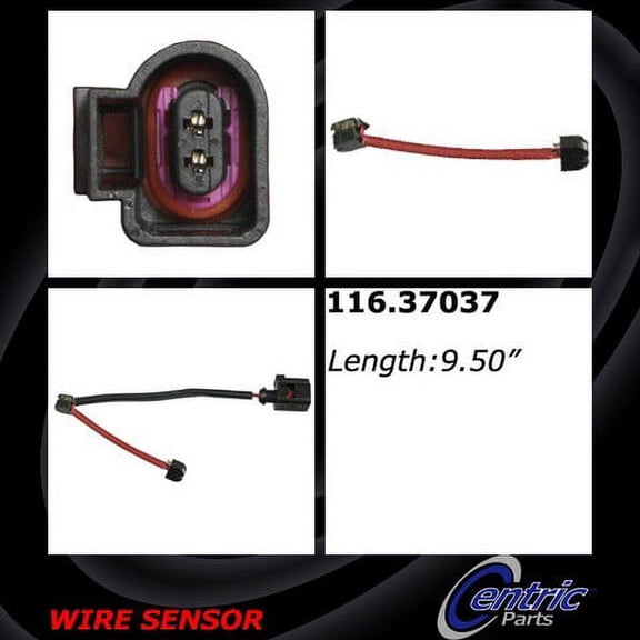 Centric Parts Disc Brake Pad Wear Sensor P/N:116.37037 Fits select: 2007-2015 AUDI Q7, 2008-2010 PORSCHE CAYENNE