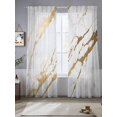 thumbnail image 5 of Sheer Curtains 96 Inches Long, White Gold Modern Light Filtering Window Curtains for Living Room, Abstract Vintage Marble Geometric Rod Pocket Voile Sheer Curtain Drapes, 52"W x 96"L, 2 Panels, 5 of 8