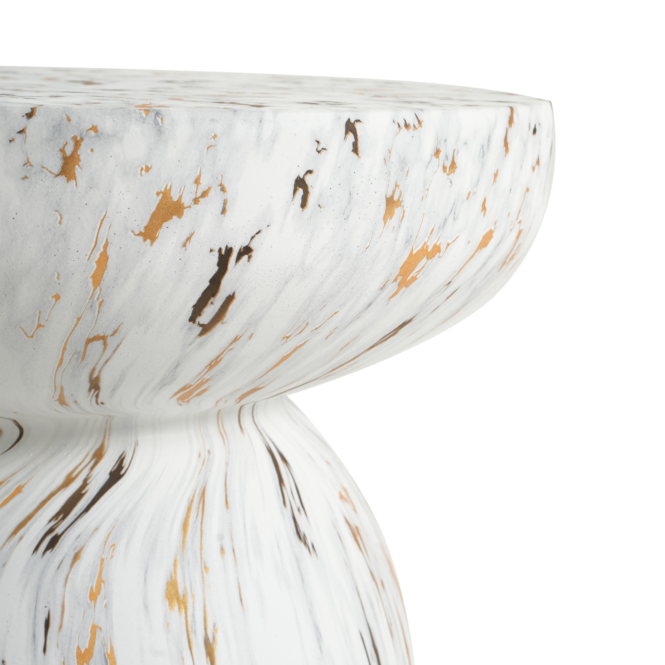 Christopher Knight Home Lightweight MGO Accent Side Table with Hourglass Silhouette, Alabaster
