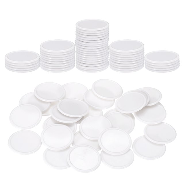 Uxcell 100 Paquete 1.2 Pulgadas Fichas de Póker de Plástico, Mini Fichas de Bingo Contadores de Aprendizaje Discos Marcadores Opaques para Juego de Juego Conteo Matemático, Blanco