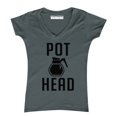 thumbnail image 1 of P&B Coffee Pot Head Women's V-neck, Charcoal, M, 1 of 2
