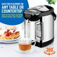 thumbnail image 4 of NutriChefKitchen Electric Water Boiler and Warmer - 3L/3.17 Qt Stainless Steel Electric Hot Water Dispenser w/ Rotating Base, Auto Shut Off, Safety Lock, Instant Heating for Coffee & Tea (NCHUB13), 4 of 8