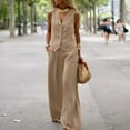 thumbnail image 2 of ZANZEA Womens V Neck Sleeveless Tank Tops Vest Wide Leg Trousers Long Bottoms Palazzo Pants 2PSC Casual Sets Outfits, 2 of 5