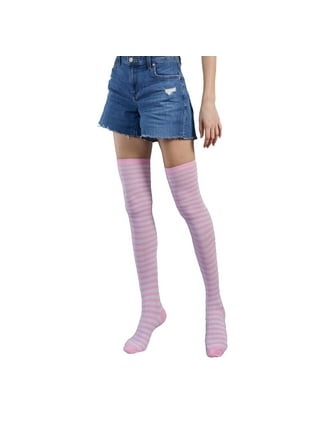 Topumt Striped Knee High Socks, Long Over the Knee Striped
