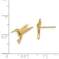 thumbnail image 3 of Real 14kt Yellow Gold Hummingbird Post Earrings; for Adults and Teens; for Women and Men, 3 of 3