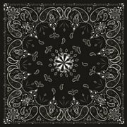 ZANheadhear Cotton Bandanna, Black Paisley