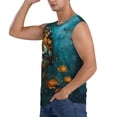 thumbnail image 3 of Lsque Elegant Butterfly And Flowers Print Men's Cotton Blend Sleeveless Muscle Shirts (S-3XL)- Moisture Wicking, Odor Protection, UPF 30+,Small, 3 of 8