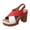 1Red, variant on Platform Heels for Women Color Block Crooss Strap Slingback Chunky Heeled Sandals Trendy Lug Sole Open Toe Pumps Orange Size 6.5
