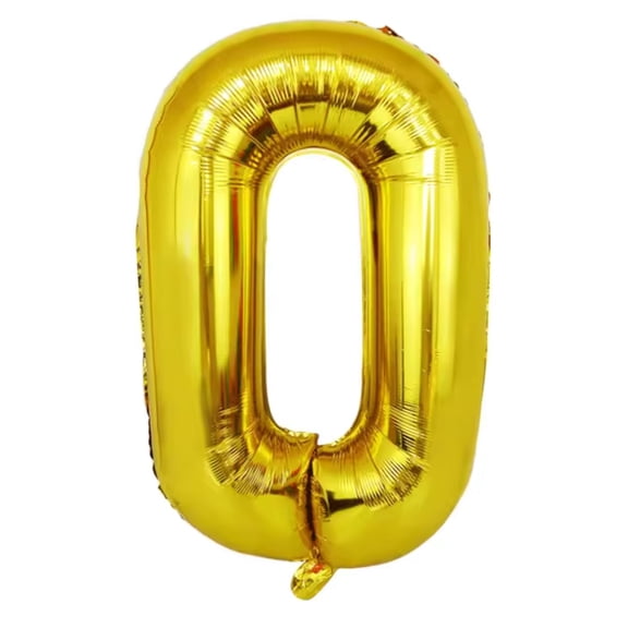 Gold 0 Number Foil Mylar Balloon 40 inch - Self-Sealing Balloons for Helium or Air Inflation, Birthday, Anniversary, Graduation, Party Decorations