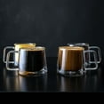thumbnail image 3 of Double Walled Glass Coffee Drink Mug with Handle - Set of 4 - 8.5oz, 3 of 5