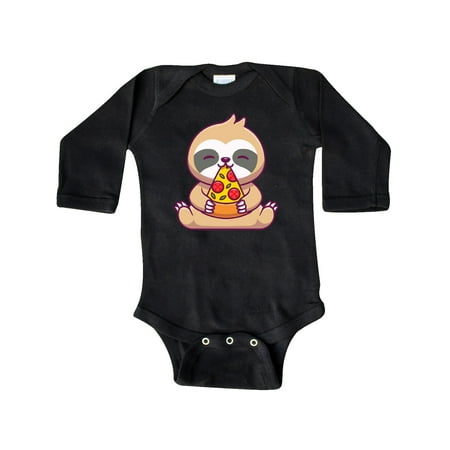 

Inktastic Sloth Pizza Gift Baby Boy or Baby Girl Long Sleeve Bodysuit