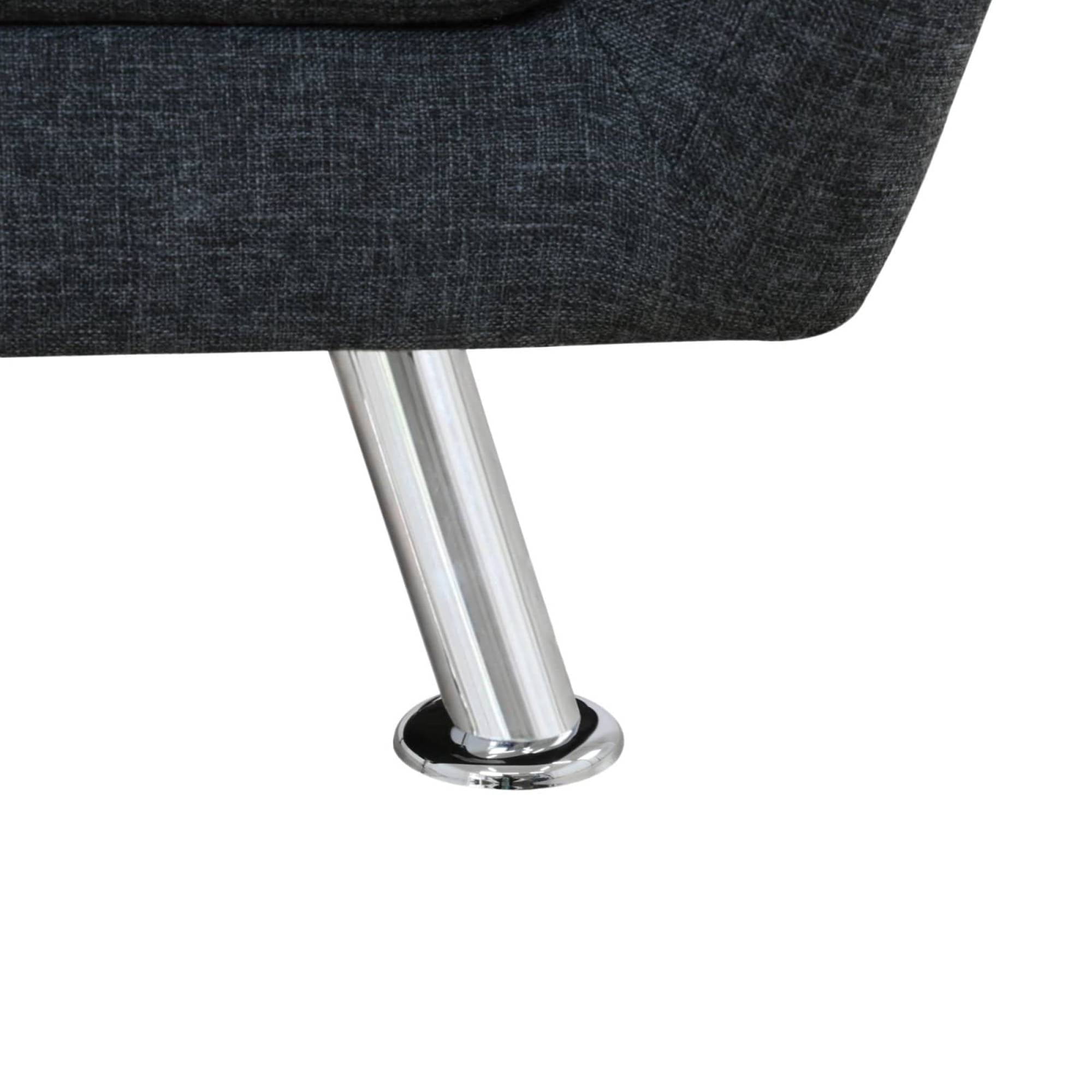 Mid Century Modern Sofa Couch 3 Seater Couches Chair with Metal Leg for Living Room Furniture, Black Grey
