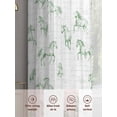 thumbnail image 7 of Green Horse Semi Sheer Curtains 108 Inch Length 2 Panels Set, Watercolor Vintage Animals Sheer Kitchen Curtain Privacy Voile Window Curtain for Living Room Bedroom Rod Pocket Drapes, 7 of 7