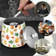 thumbnail image 4 of Yayeee Ashtray with Lid for Cigarette Smokeless Stainless Steel Home Ash Holder, Green Leaves, 4 of 7