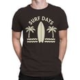thumbnail image 2 of Surf Days Retro Beach Vibes Men's T-shirt Brown, 2 of 3
