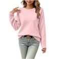 thumbnail image 3 of SGFCWSX Girls Sweaters Basic Crewneck Soft Lightweight Casual Relaxed Fit Long Sleeve Pullover for Kids Pink Size 14, 3 of 10