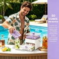 thumbnail image 7 of 50 Cube Double Deck Ice Maker Tray with Storage Bin Ice Scoop Portable Ice Cube Mold Set for Whiskey Cocktails Cold Brew Coffee RV Camping Picnic Freezer Kitchen Party Drink Cooling Accessories Set, 7 of 7