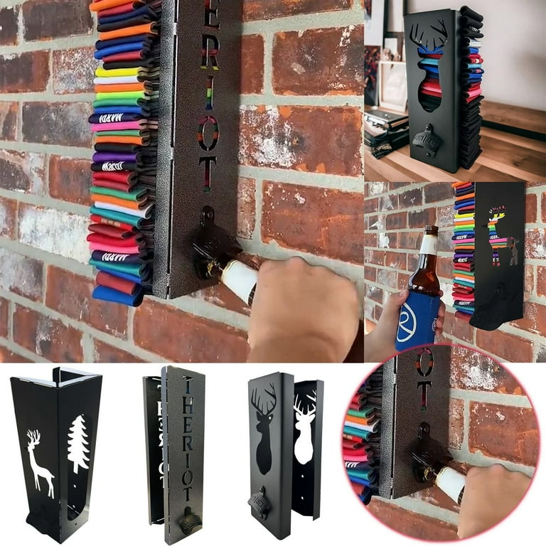 Christmas Wall Decoration 🍻Can Cooler Stand With Deer Head Can 