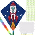 thumbnail image 1 of DIY Blank Kites, Coloring Bulk Kites Kit , Kite Making Craft Kit , Include 30 Hand Grips with 98ft Kite String, Outdoor Activities or Kids Aged 4+, 1 of 6