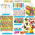 thumbnail image 2 of 134 Pcs Building Blocks Party Favors with Reusable Drinking Straws Animal Building Blocks Slap Bracelets Keychains Stamps Stickers and Gift Bags Gamer Birthday Party Supplies (Building), 2 of 5