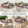 thumbnail image 7 of Pioneer Flower Floral Print Pattern Round Fitted Tablecloth with Elastic Edge,Dining Table Cover Waterproof,Outdoor Round Tablecloth for Camping,Dining,Indoor and Outdoor, 7 of 7