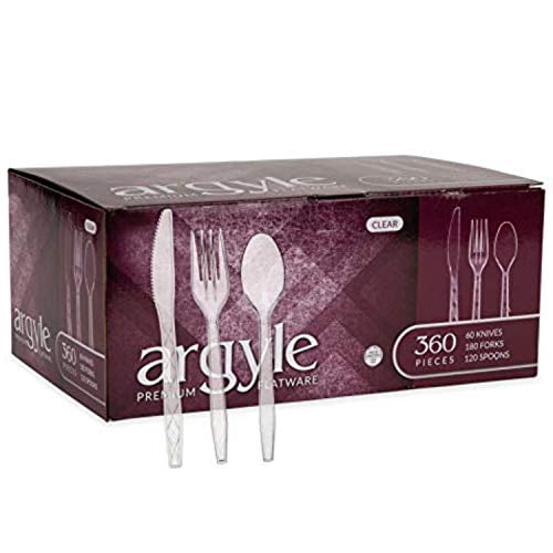 Clear Plastic Cutlery Heavy Duty & Solid Disposable Silverware