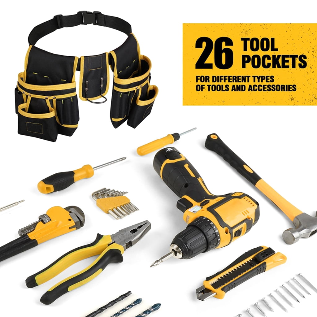 Oxford Cloth Tool Bag Set with Magnetic Belt Hammer Holder Nails Suction Tool Pouches Organizers Electrician Tool