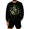 thumbnail image 2 of Amzcrzy Men's Sweatshirt St. Patrick's Day Skeleton Sweatshirt Shamrock Graphic Crewneck Tops for Men Women, Multi Colors, 2 of 7