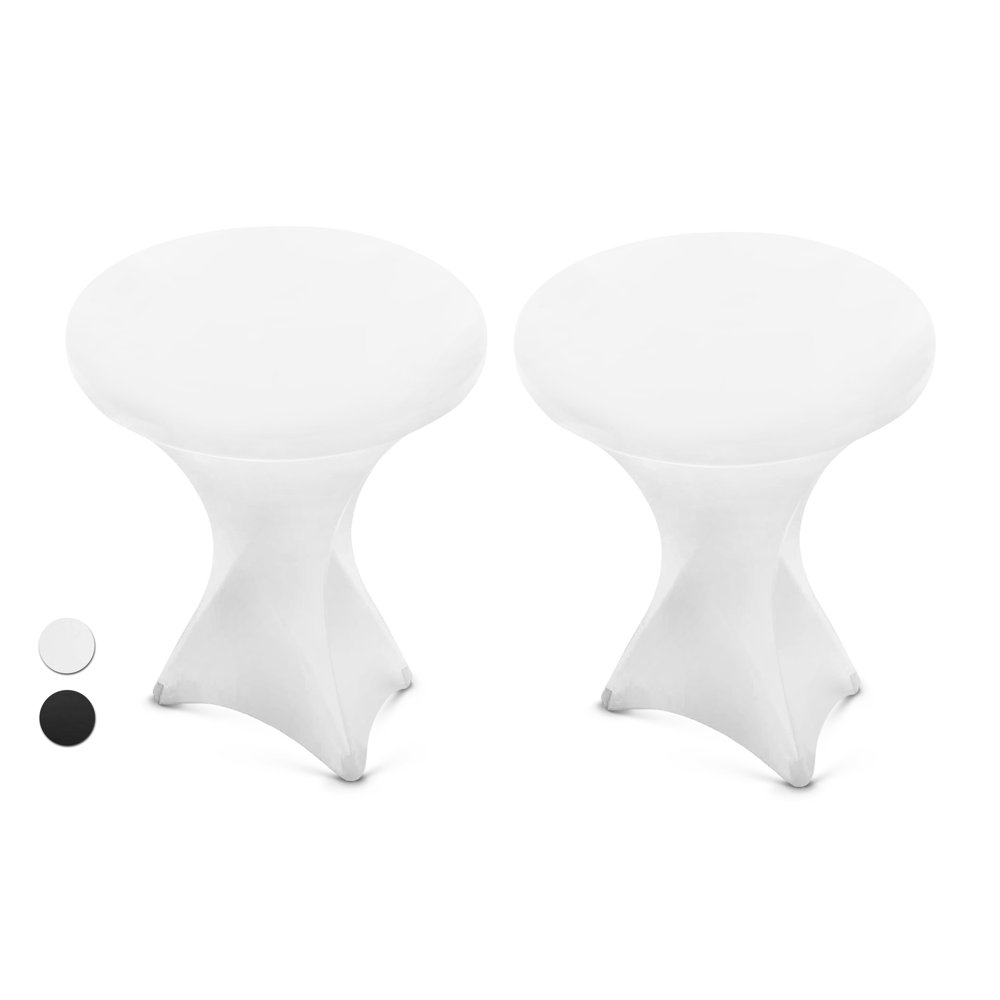 Event Linens 2Pack White Spandex Cocktail Table Cover Fitted High