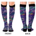 thumbnail image 4 of FORMRS Womens Knee High Socks Casual Long Thick Travel Daily Wear, 1 Pair, Purple Waves Pattern, 4 of 6