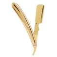 thumbnail image 1 of Maquinilla de afeitar con mango plegable para hombre, maquinilla de afeitar profesional chapada en borde recto para peluquería (sin hoja) chapada en oro, 1 of 5