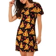 thumbnail image 2 of Balery Cartoon Pizza Camisón de manga corta con cuello redondo para mujer, cómodo y elegante., 2 of 6
