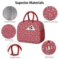thumbnail image 4 of Womens Red Cartoon Dinosaurs Snowflakes Pattern Lunch Box for Work,Insulated Lunch Bag for Women,Loncheras Para Mujer,Leakproof Adult Lunch Bag for Work,Beach,Travel,Picnic,Camping, 4 of 7