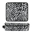 thumbnail image 5 of Hair Tools Storage with Heat Resistant Mat- Deep Black and White Printed Curling Iron Travel Bag/Flat Iron Case for Women, 5 of 8