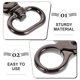 thumbnail image 3 of Homoyoyo 6Ud Sujetadores Giratorios Negros Metálicos Para Proyectos De Bolsas Versátiles Y Duraderos, 3 of 7