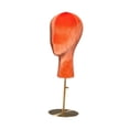 thumbnail image 2 of Soporte para pelucas, modelo de cabeza de maniquí, decoración del hogar, soporte para sombreros ajustable y estable, soporte de exhibición de pelucas Base naranja y dorada, 2 of 10