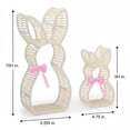 thumbnail image 3 of White Woven Rattan Easter Bunny Frame Set, Set of 2 Hollow Rabbit Shaped Tabletop Decoration with Pink Bow, Perfect Spring Holiday Easter Decor, 3 of 7