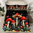 thumbnail image 2 of jejeloiu Colorful Fungus Twin Sheet Sets,Red Brown Mushroom Twin Fitted Sheet,Rustic Flower Floral Flat Sheet For Girls,Breathable Home Decor,3 Pieces, 2 of 7