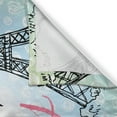 thumbnail image 3 of Ambesonne Eiffel Tower Kitchen Curtains, Sketch Perfect Day, 55"x45", Blue Black, 3 of 3